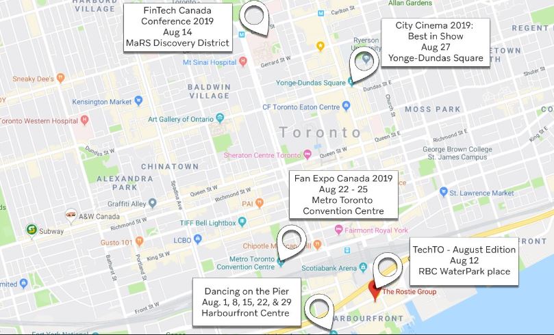 List of August Events in Toronto